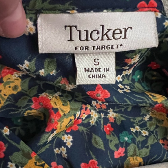 Tucker for Target Blue Floral Multicolor Mini Dress Pockets Summer Size Small - Picture 3 of 7